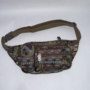 Vintage Pioneer Express Route 66 Tapestry Fanny Pack Belt Bag 6 Pockets
